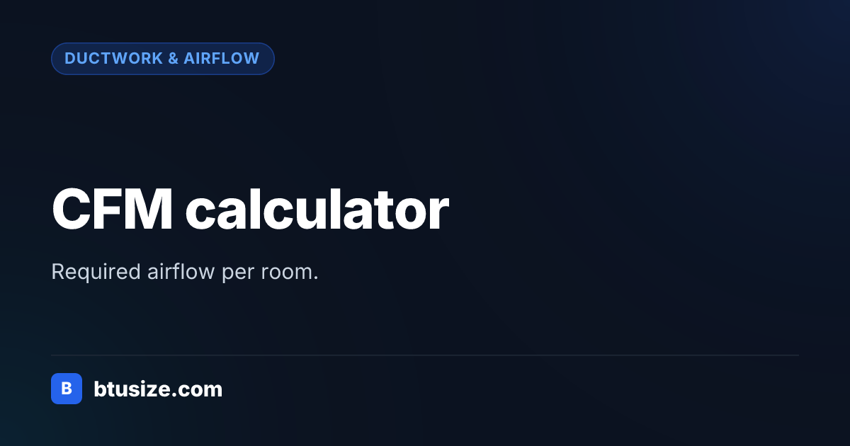 CFM calculator: HVAC airflow per room | BTU Size